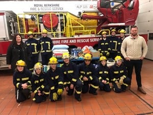 A group of young firefighters at Whitley Wood