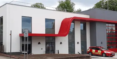 An image of the Crowthorne Community Fire Station following a rebuild