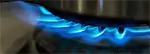A picture of a flame on a hob.