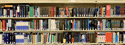 bookshelves in library