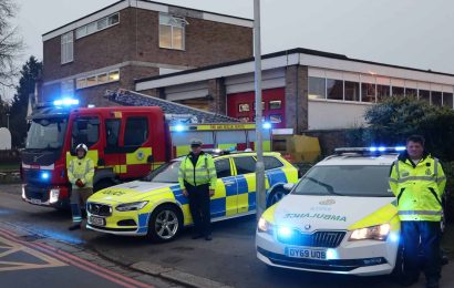 Fire, ambulance and police outside Wokingham Road Fire Station