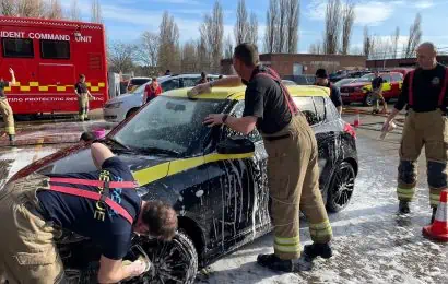 Staff at Maidenhead Fire Station’s charity car wash