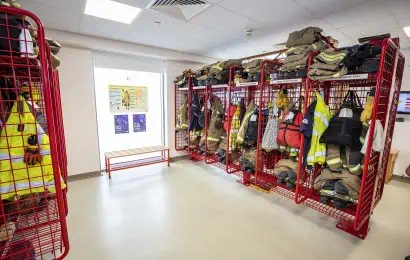 Locker room at Crowthorne Fire Station