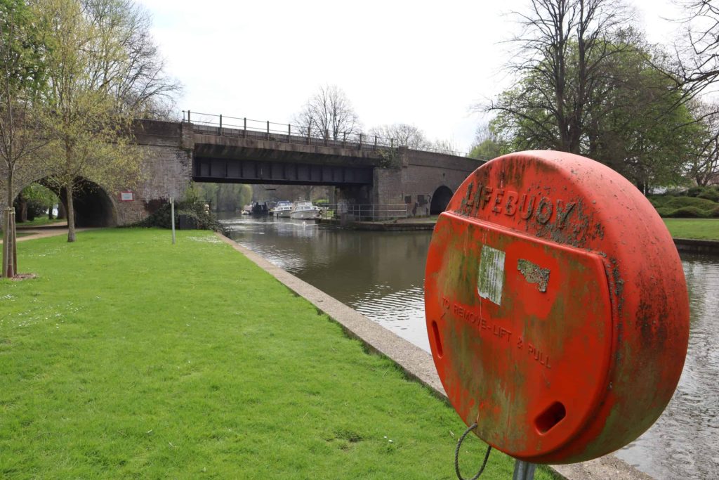 Buoyancy aid located next to a river