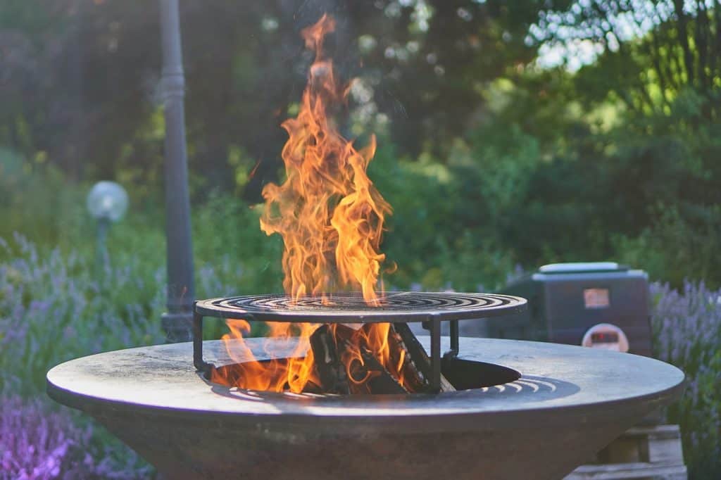 A fireplace grill
