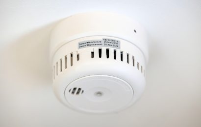 Smoke alarm on the ceiling