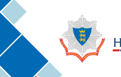 Image of HMICFRS and RBFRS logos with some blue squares