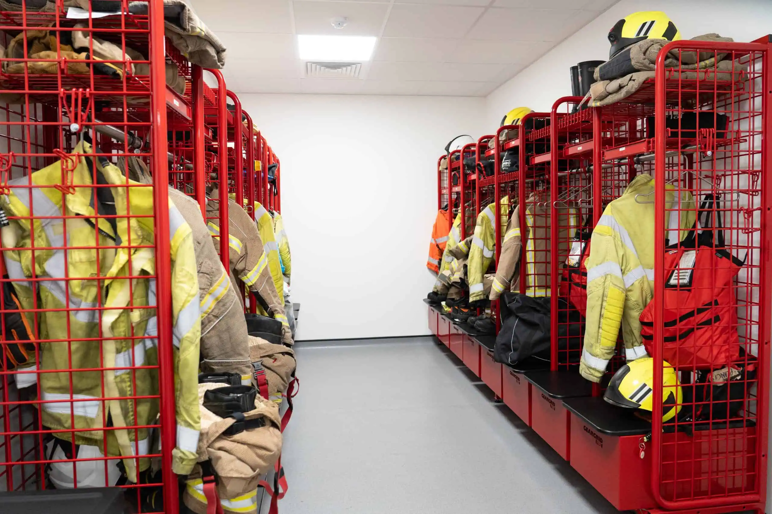 Racks with breathing apparatus