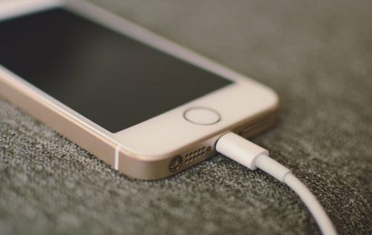 phone with charging cable connected